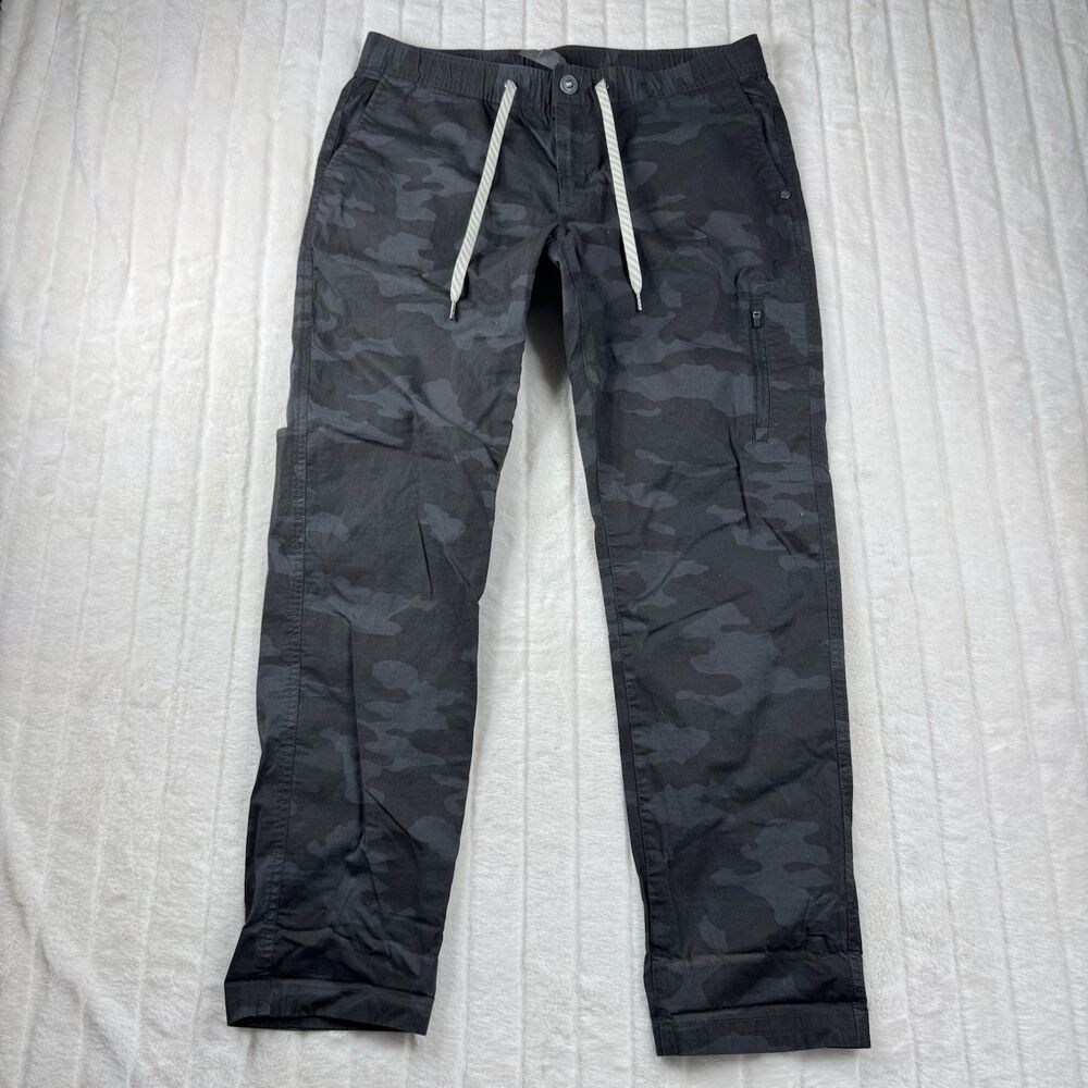 Vuori Women Ripstop Pant Charcoal Camo Drawstring Tapered VW401 Stretch Comfort
